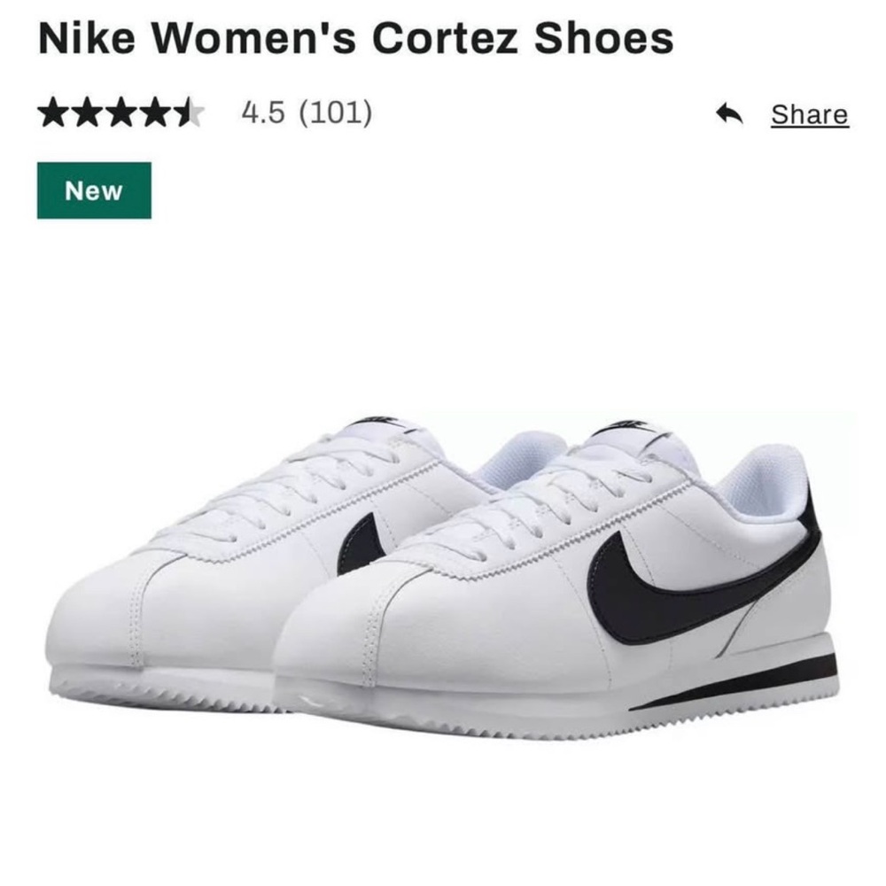 Nike Women's Cortez Shoes - White and Black